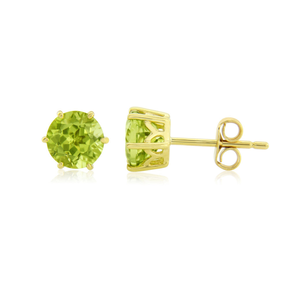 9ct Gold Peridot Stud Earrings