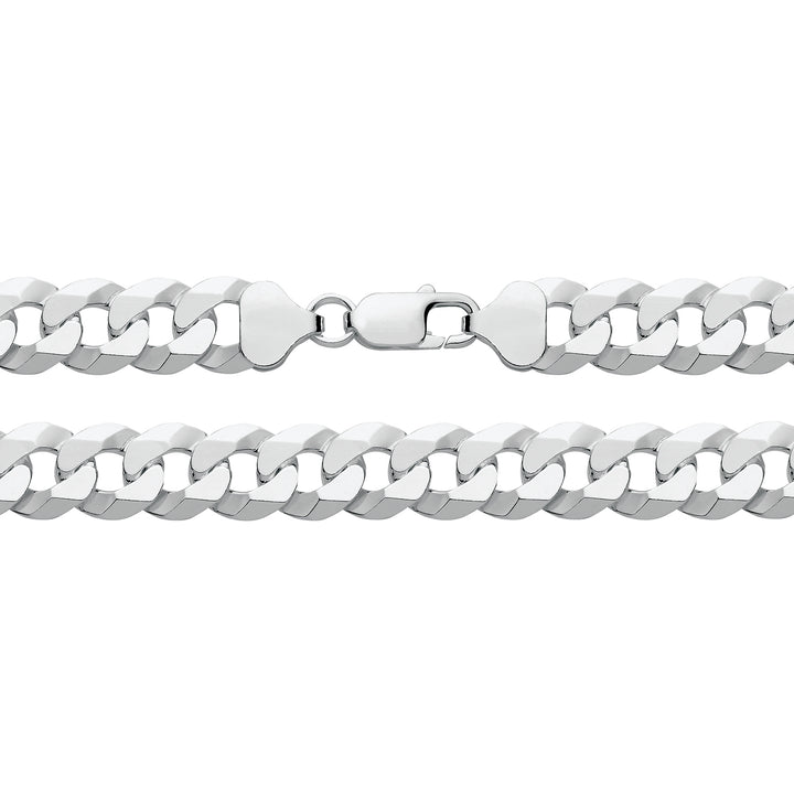 Men's Sterling Silver Flat Curb Chain 10mm