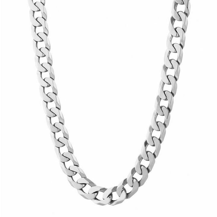 Men's Sterling Silver Flat Curb Chain 10mm