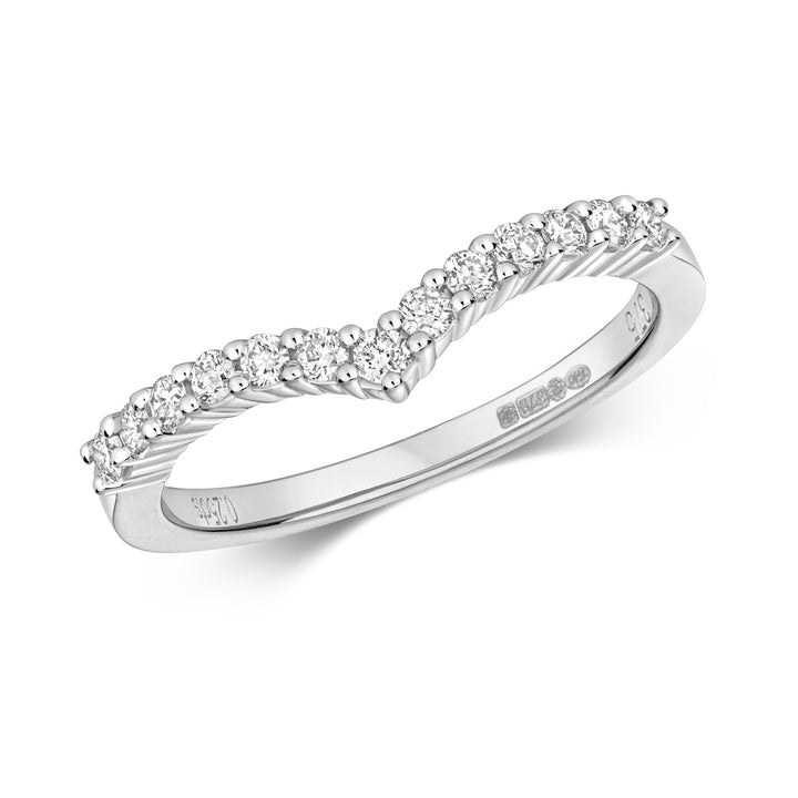 9ct White Gold Wishbone Diamond Ring