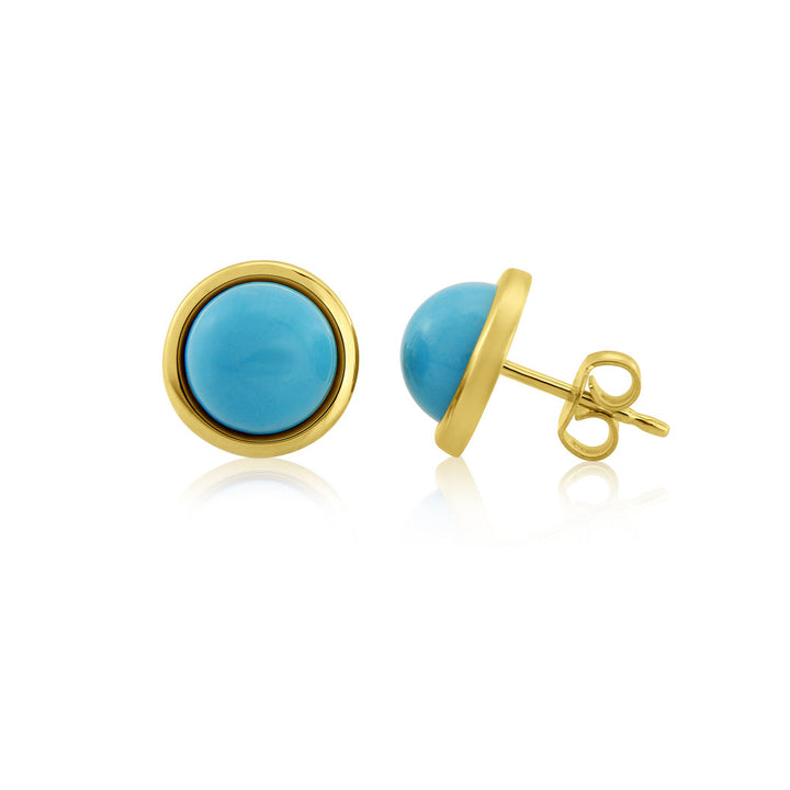 9ct Gold Turquoise Stud Earrings