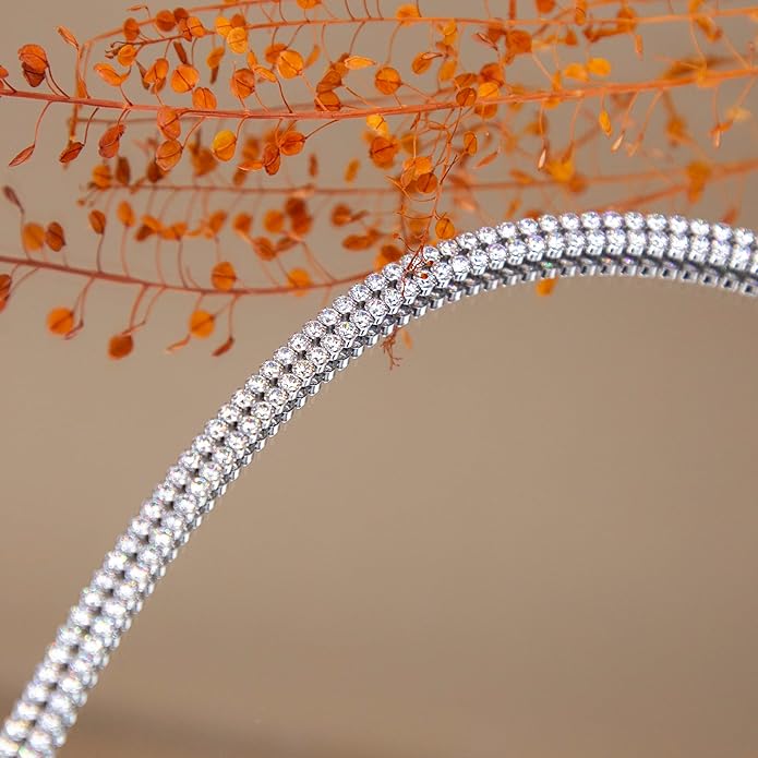 Silver Two Row Cubic Zirconia Tennis Necklace