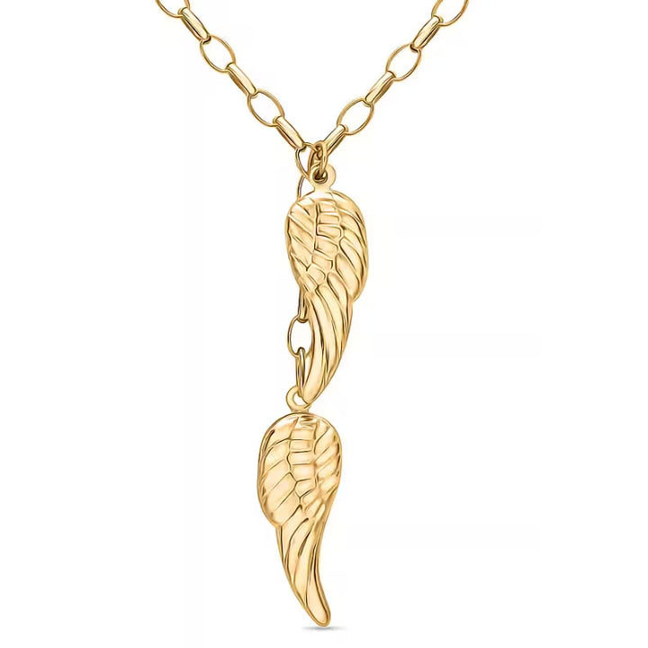 9ct Gold Angel Wings Y-Drop Necklace