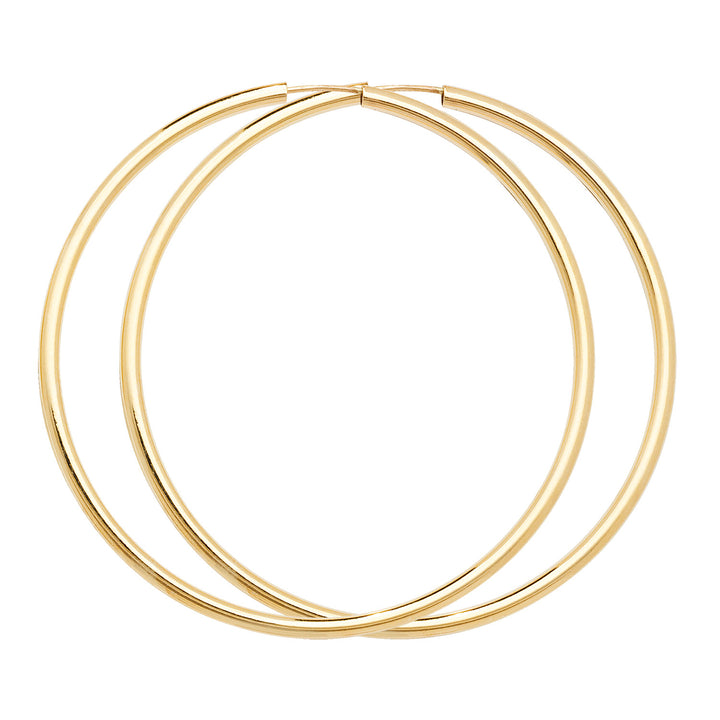 9ct Gold Sleeper Hoop Earrings 45mm