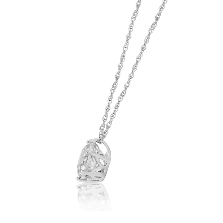 9ct White Gold Rock Crystal Solitaire Pendant
