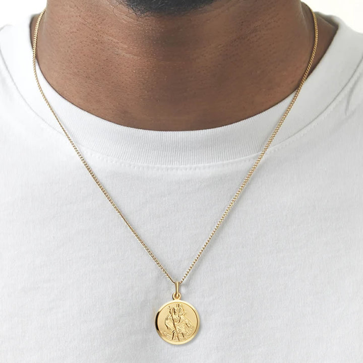 Men's 9ct Gold St Christopher Pendant