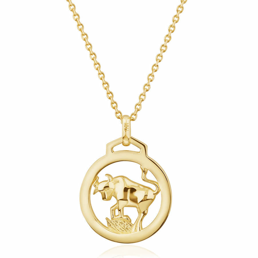 9ct Gold Taurus Zodiac Pendant – Bijou Jewellery