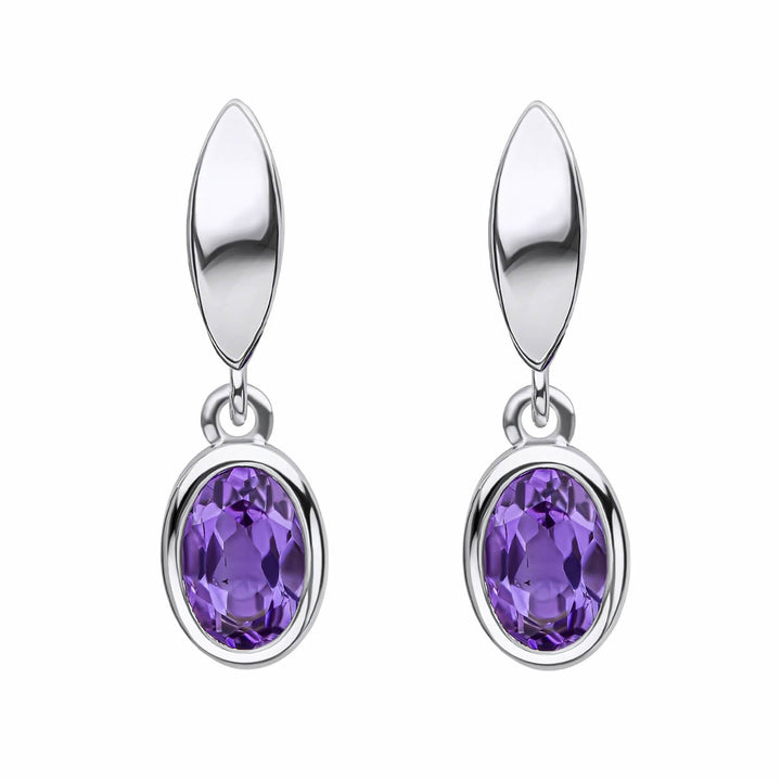 Sterling Silver Amethyst Drop Earrings