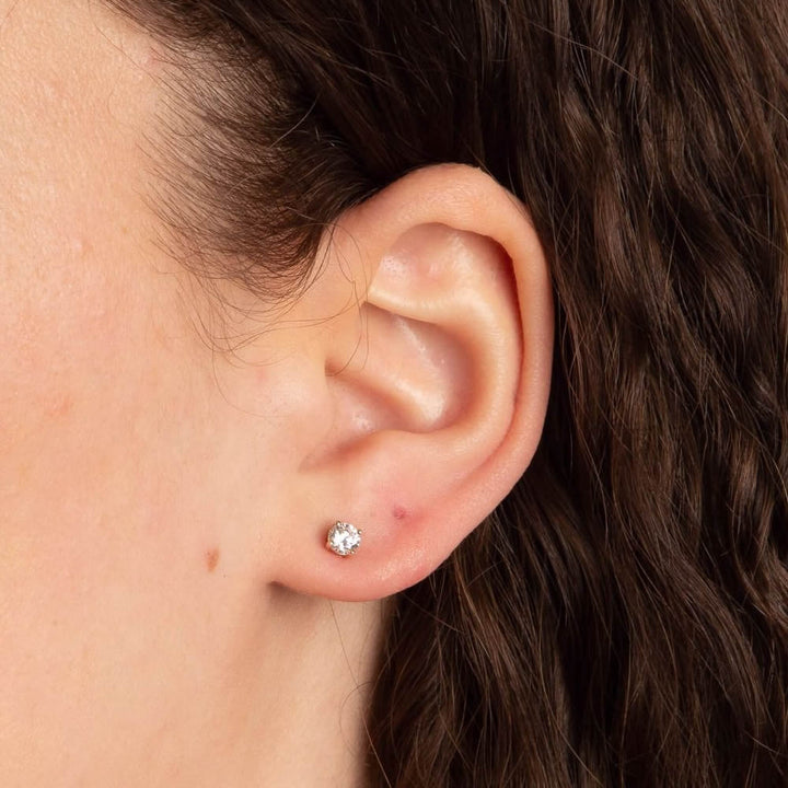 9ct Gold April Birthstone Stud Earrings