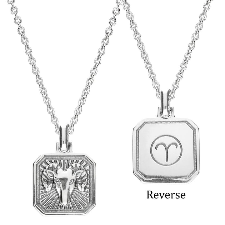 Men's Sterling Silver Aries Zodiac Pendant