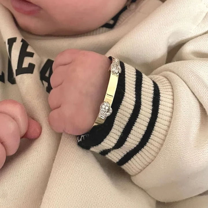 9ct Gold Personalised Boxing Gloves Baby Bangle