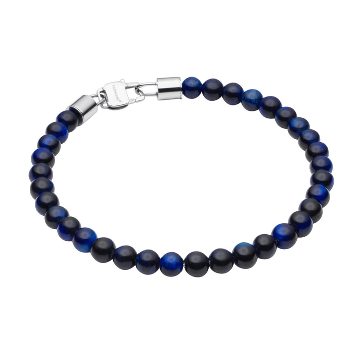 Men's Blue Tigers Eye Healing Bead Bracelet