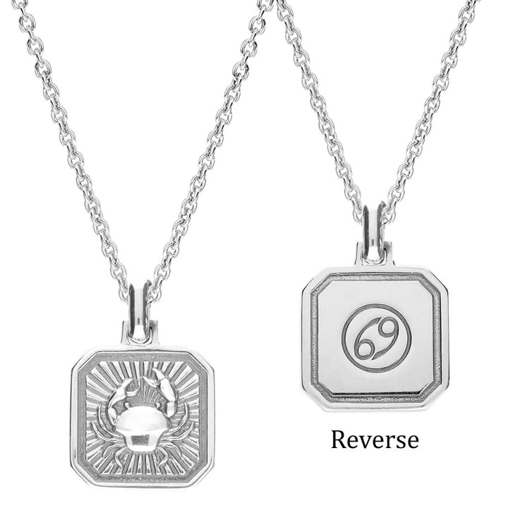 Men's Sterling Silver Cancer Zodiac Pendant