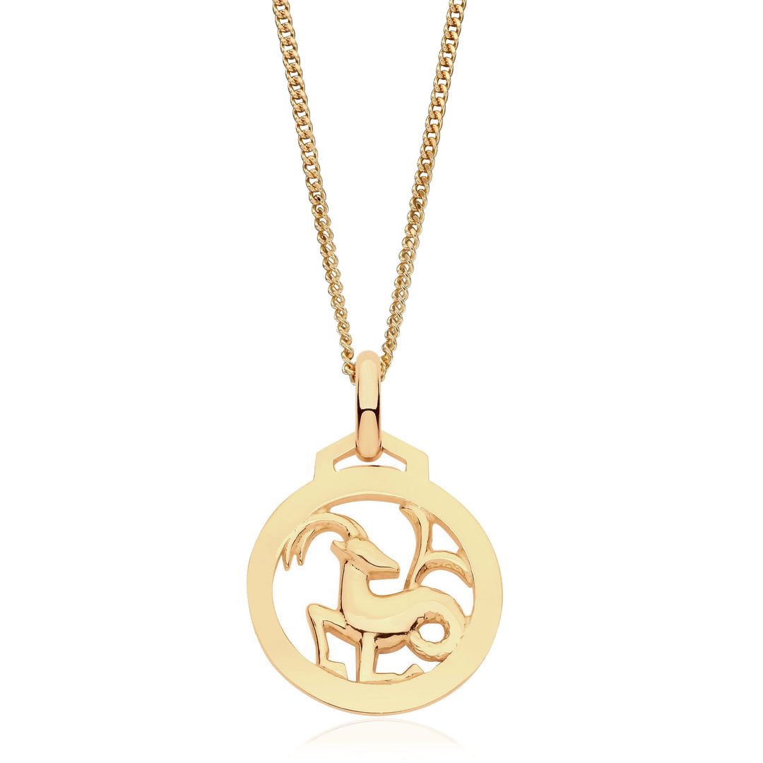 9ct Gold Capricorn Zodiac Pendant