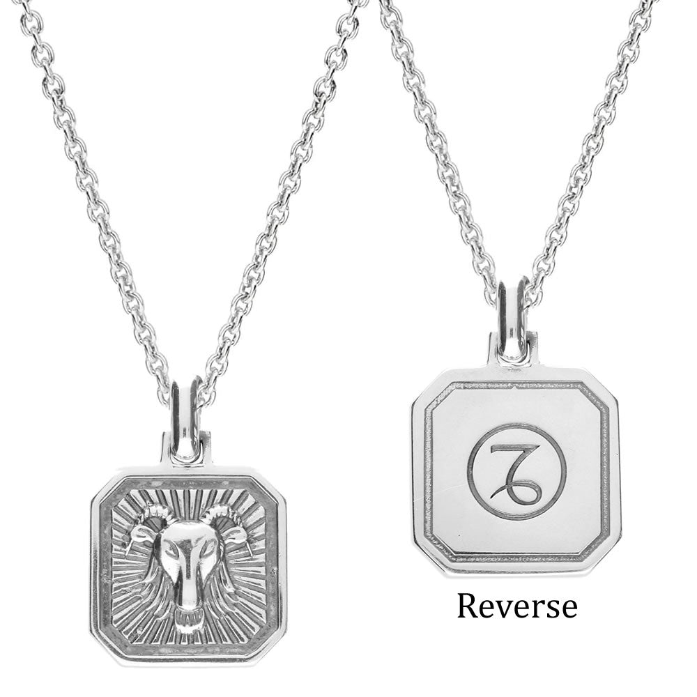 Men's Sterling Silver Capricorn Zodiac Pendant