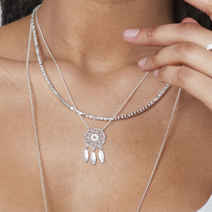 Sterling Silver Dream Catcher Necklace
