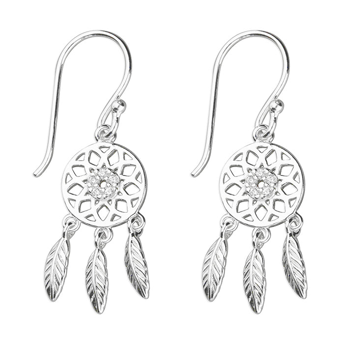 Sterling Silver Dream Catcher Earrings