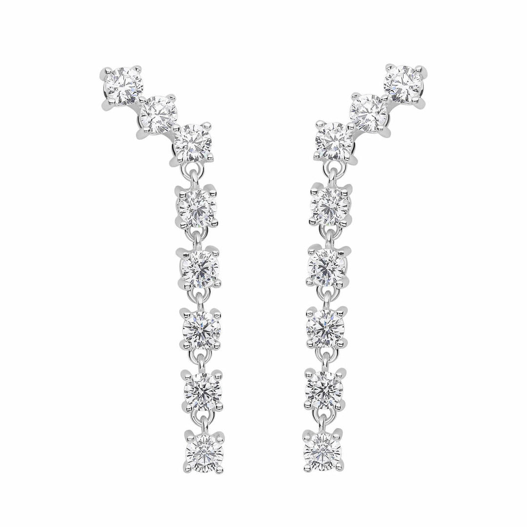 Sterling Silver Stud Dropper Earrings