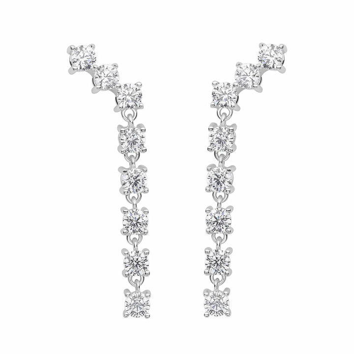 Sterling Silver Stud Dropper Earrings