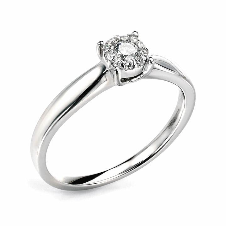 9ct White Gold Diamond Engagement Ring