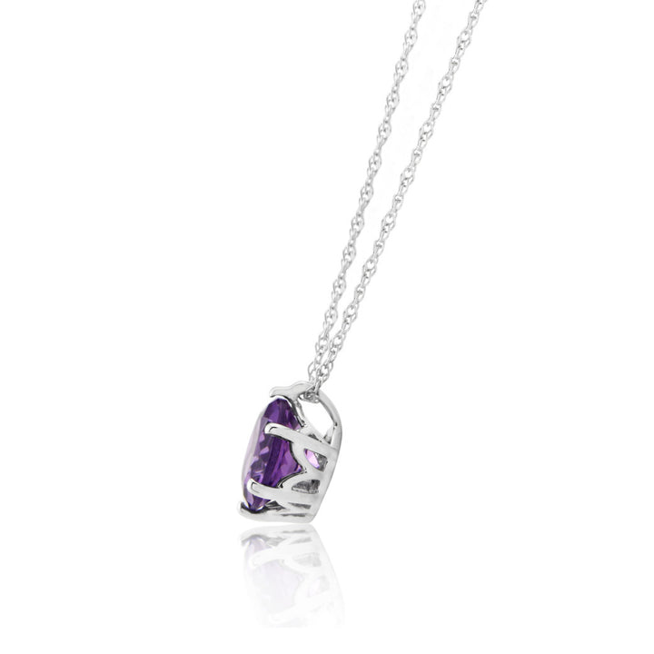 9ct White Gold Amethyst Pendant
