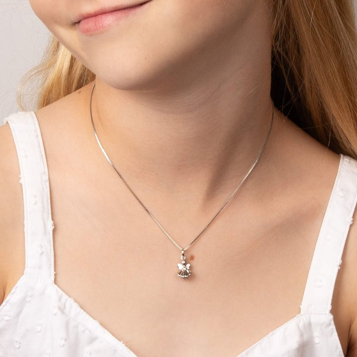 Children's Silver Diamond Fairy Pendant