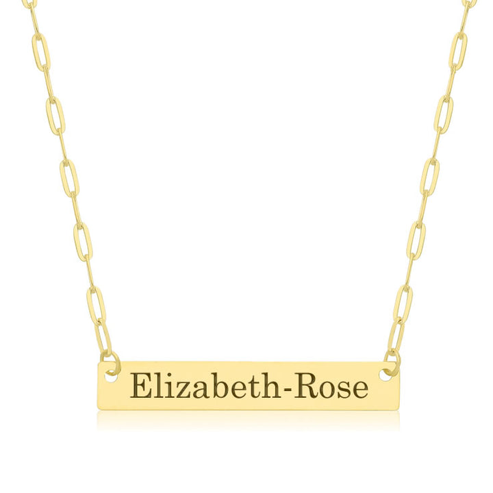 9ct Gold Personalised Bar Necklace