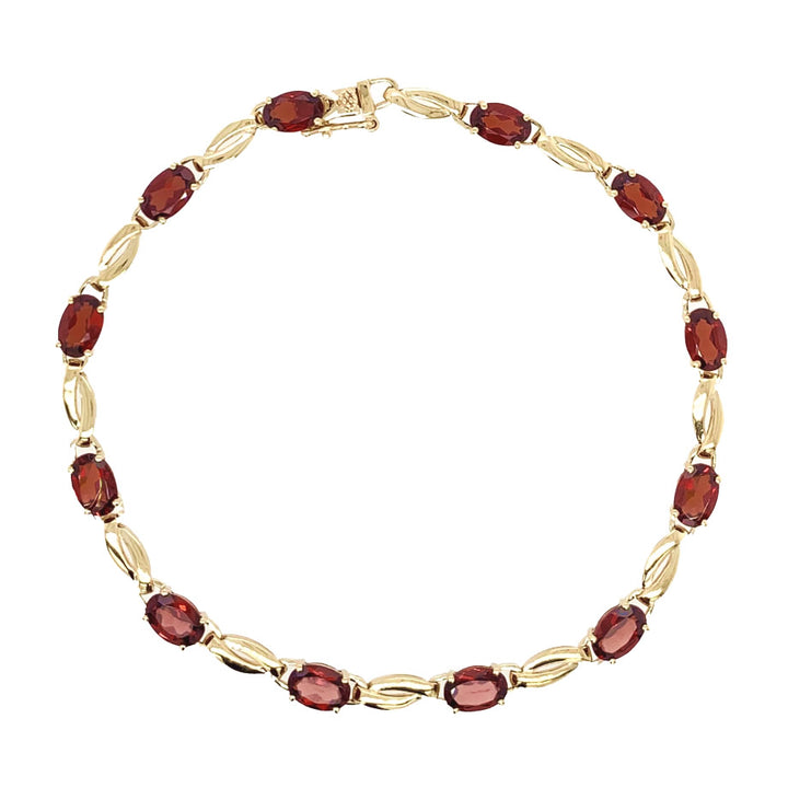 9ct Gold Garnet Bracelet