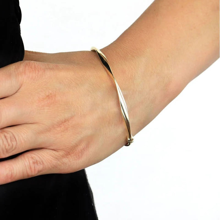 9ct Yellow Gold Twist Bangle