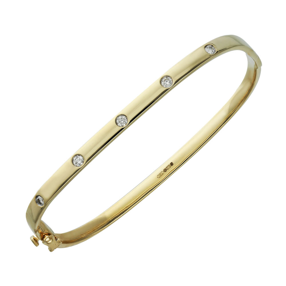 9ct Gold 0.20ct Diamond Bangle