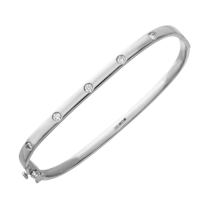 9ct White Gold 0.20ct Diamond Bangle