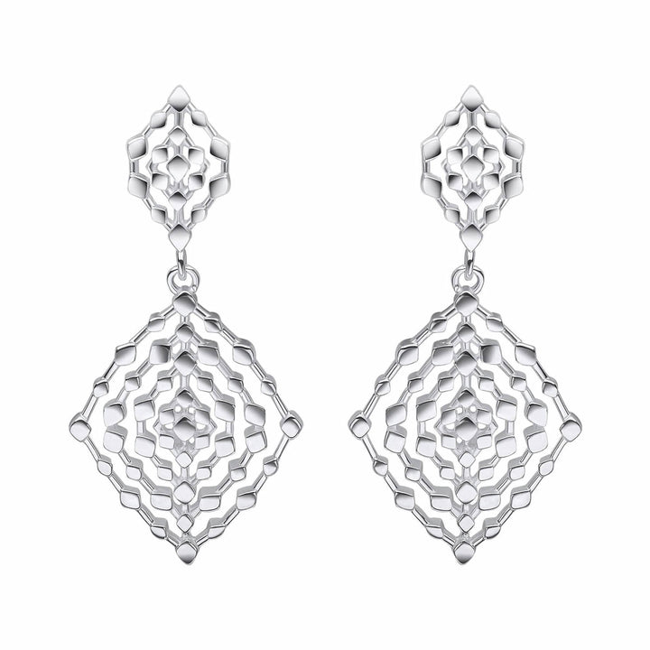 Sterling Silver Geometrical Drop Earrings