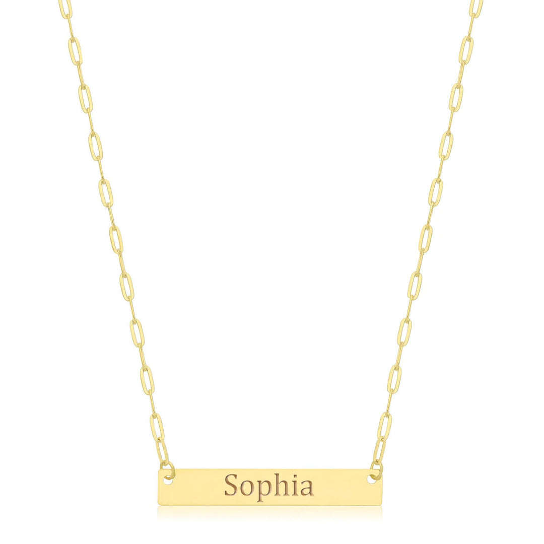 9ct Gold Personalised Bar Necklace