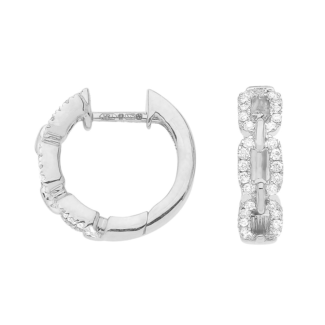 White Gold Diamond Hoop Earrings