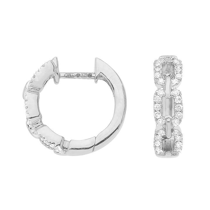 White Gold Diamond Hoop Earrings