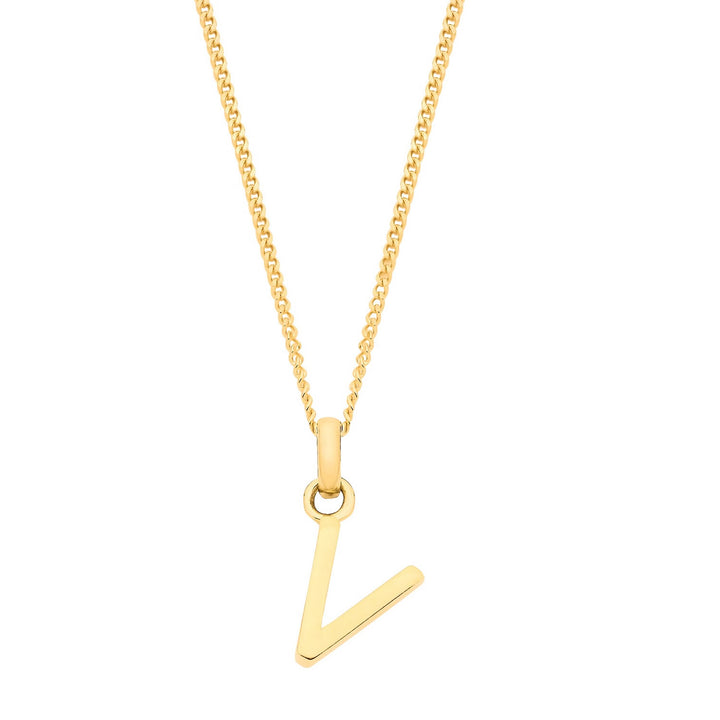 9ct Gold Initial V Pendant