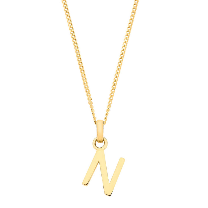 9ct Gold Initial N Pendant