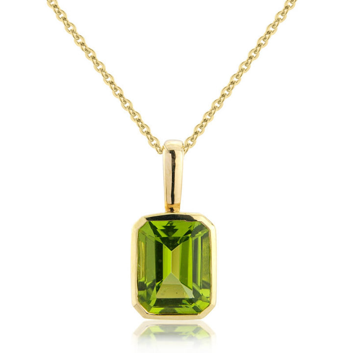 9ct Gold Octagonal Peridot Pendant