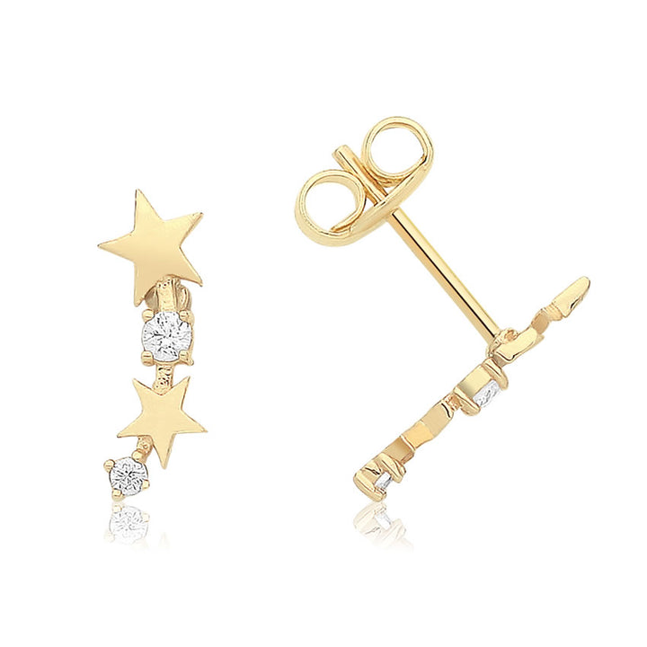 Gold Star Stud Earrings