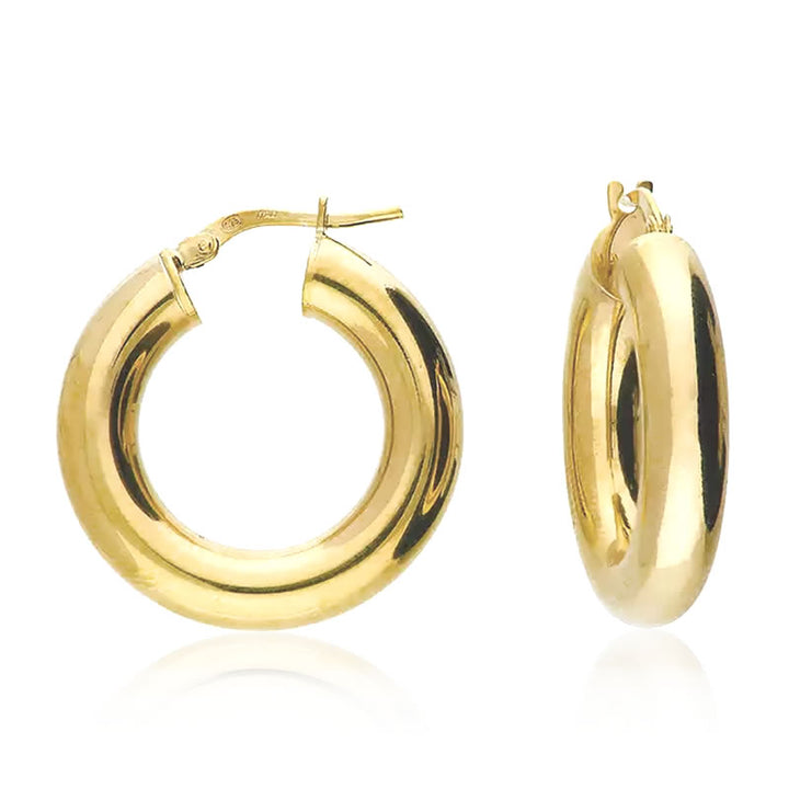 18ct Gold Plated Thick Hoop Earrings