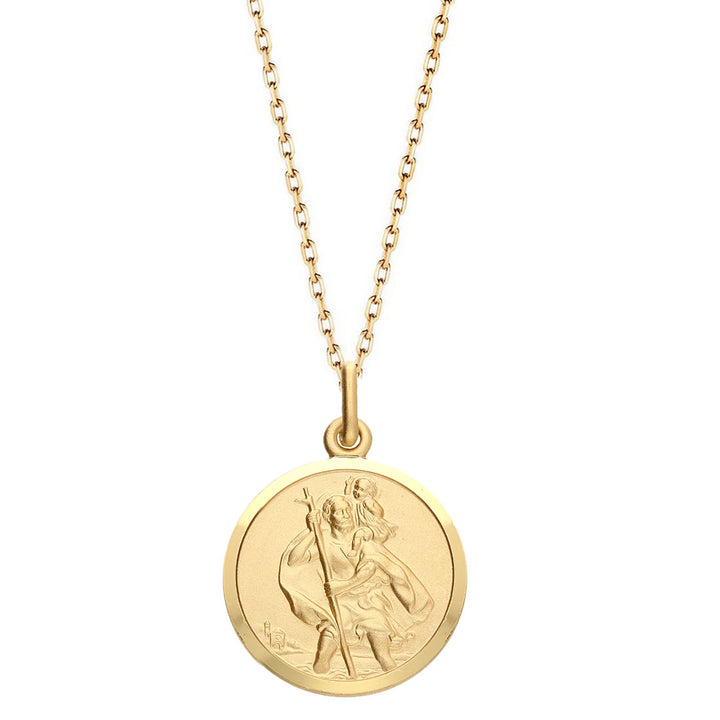 Men's 9ct Gold Solid St Christopher Pendant