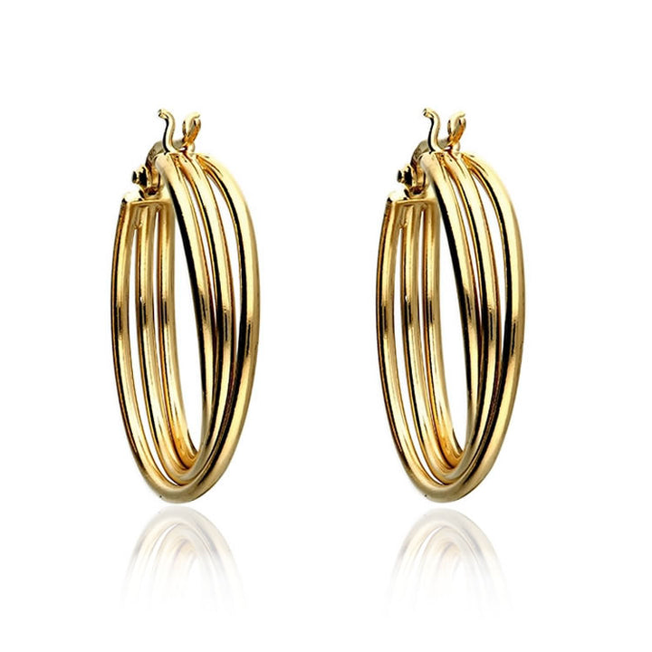 18ct Gold Plated Triple Hoop Earrings
