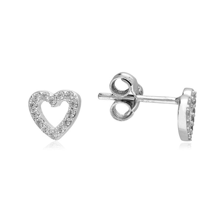 Sterling Silver Heart Stud Earrings