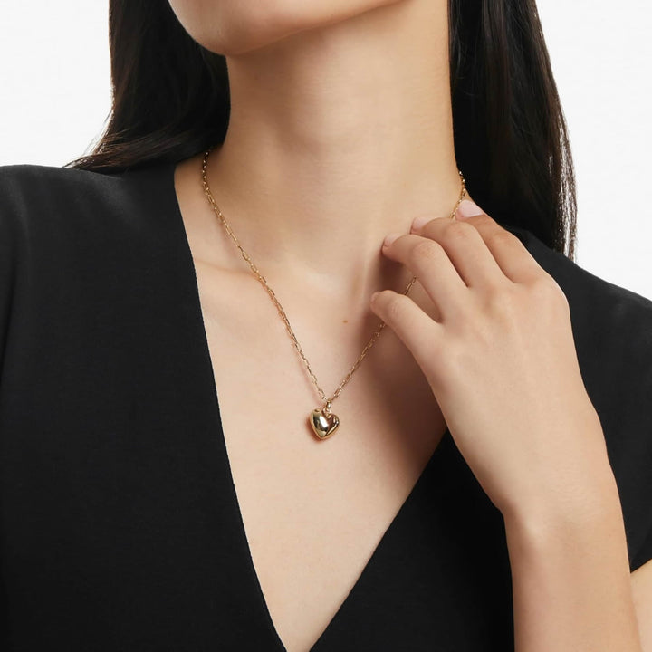 9ct Gold Paperclip Chain Heart Necklace