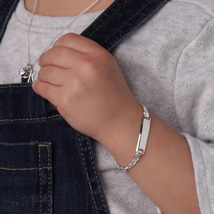 Boys Sterling Silver Personalised ID Bracelet