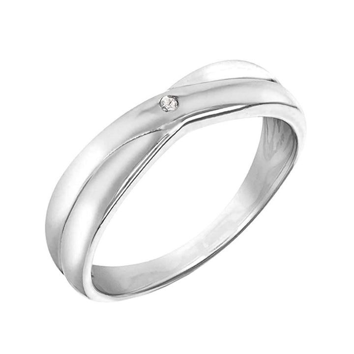 Sterling Silver Diamond Crossover Ring