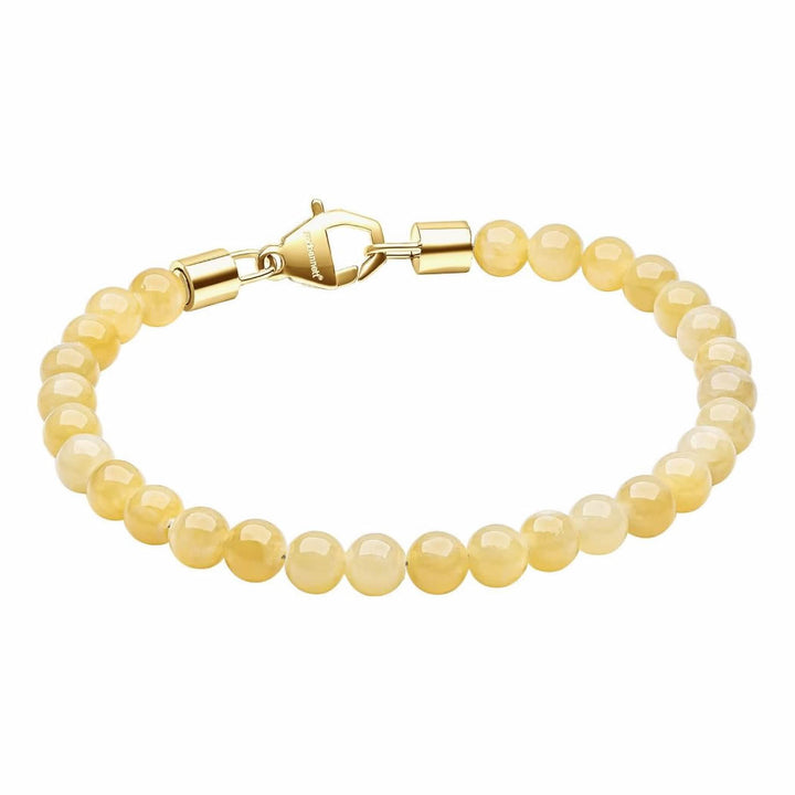 Men's Yellow Jade Bead Bracelet