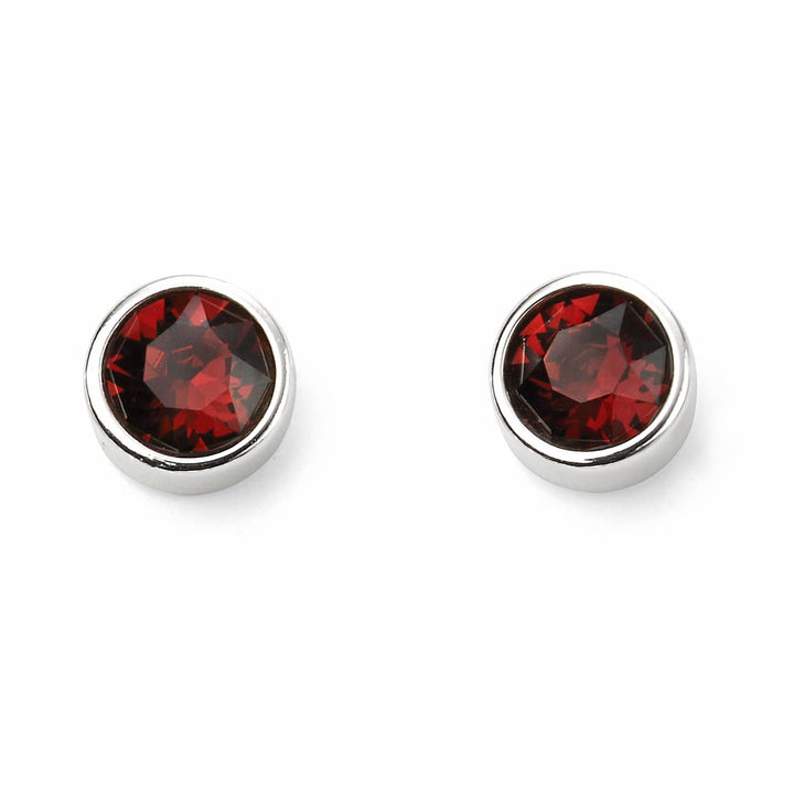 Silver Crystal Birthstone Stud Earrings (January)