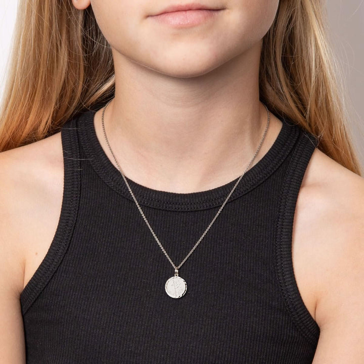 Children's Silver Personalised St Christopher Pendant