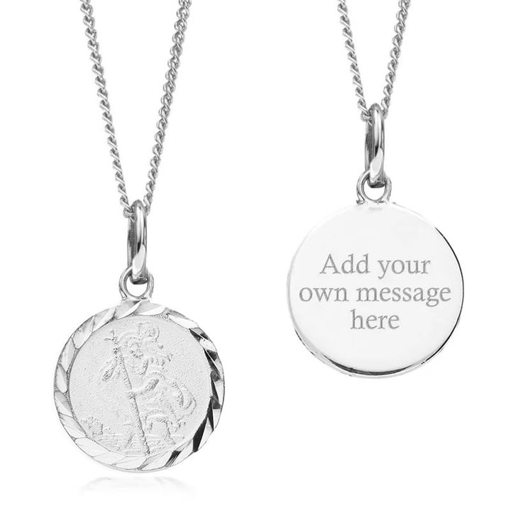 Children's Silver Personalised St Christopher Pendant